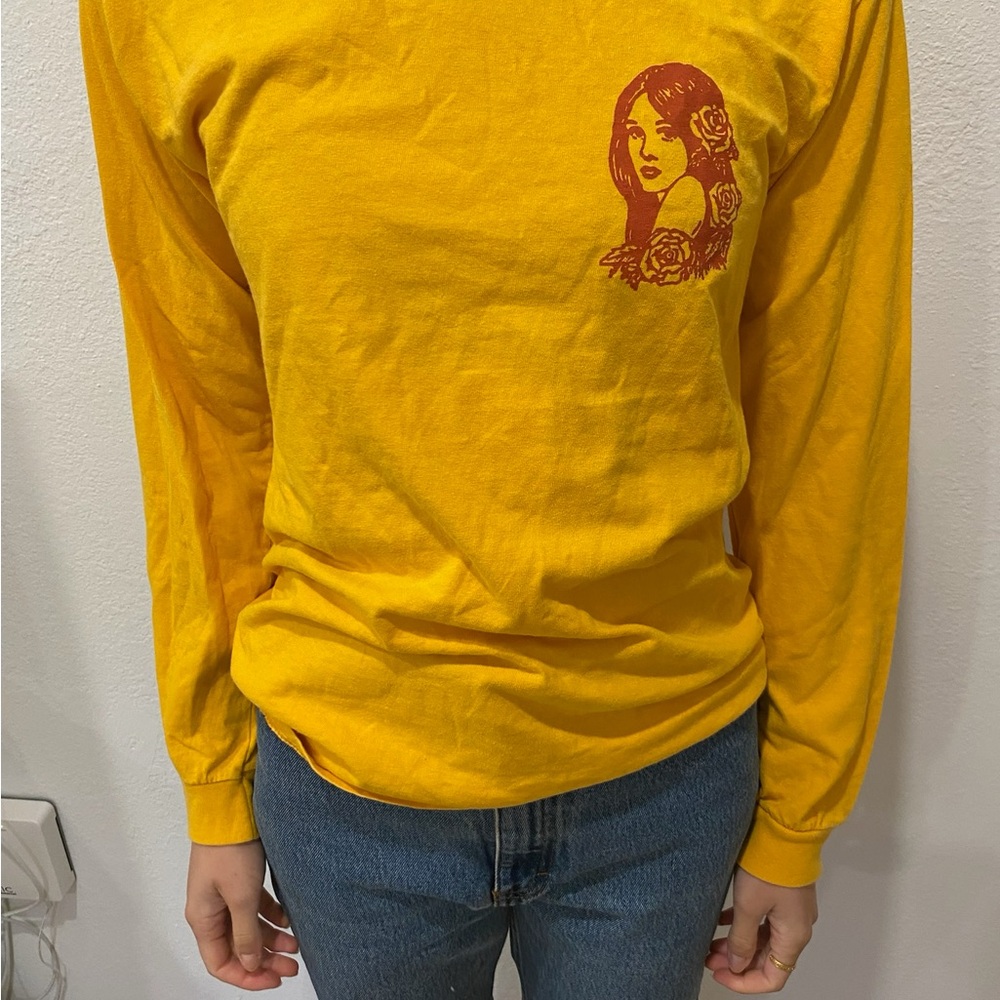Free and Easy Yellow Graphic Long Sleeve Tee